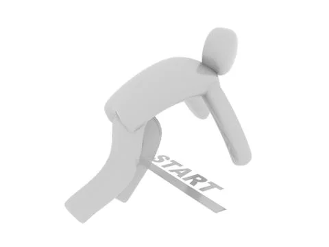 White man on start Stock Illustration