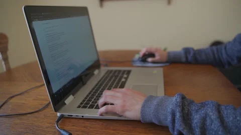 White man using a laptop Video stock 132351032