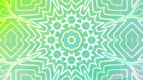 White mandala design on a green gradient background Stock Footage 318820179