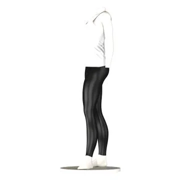 White maniken in a white jacket and black pants on a white background. Isolat Stock Illustration
