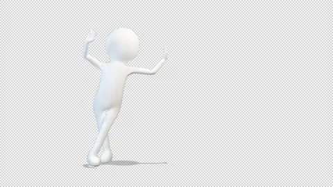 White Manleaning on an object and advertises it Video Loop and Alfa Channel 库存影片 163336151
