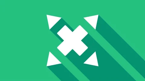 White Many ways directional arrow icon isolated on green background. 4K Video Stock Footage 156382997