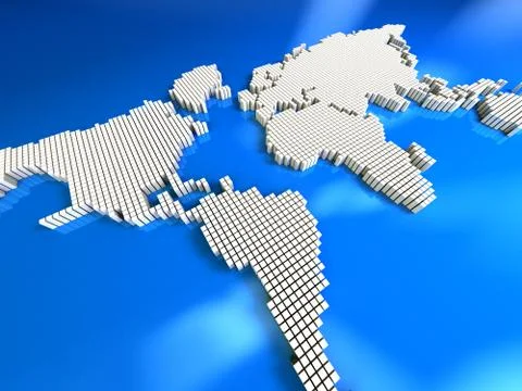 White map of earth 库存插图