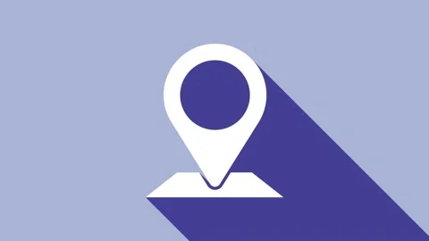 White Map pin icon isolated on purple background. Navigation, pointer, location Stock Footage 148296848