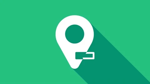 White Map pin icon isolated on green background. Navigation, pointer, location Stock Footage 156386151