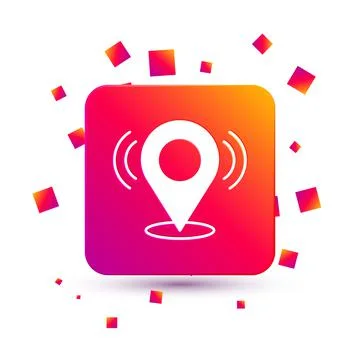 White Map pin icon isolated on white background. Navigation, pointer, location 스톡 일러스트