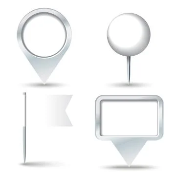 White map pins Stock Illustration