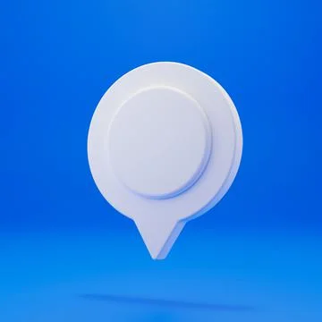 White map pointer pin Symbol in 3D rendering isolated on blue background Stock Illustration