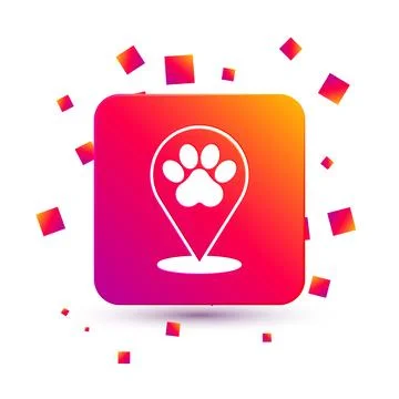 White Map pointer with veterinary medicine hospital, clinic or pet shop for a Stockillustratie