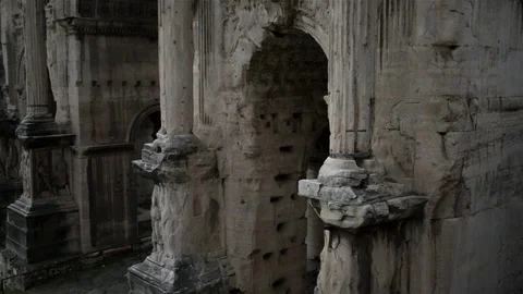 White marble Arch of Septimius Severus, Roma Vídeo Stock 70567326