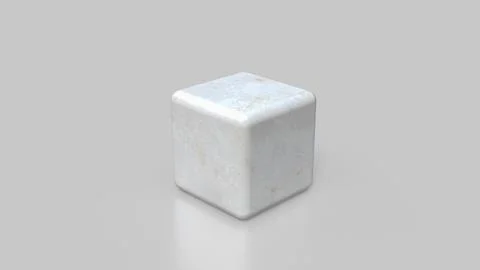 The White Marble cube for Abstract Background concept 3d Rendering. Stock Illustration