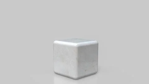 The White Marble cube for Abstract Background concept 3d Rendering. Stock Photos