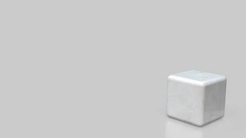 The White Marble cube for Abstract Background concept 3d Rendering. Stock Photos
