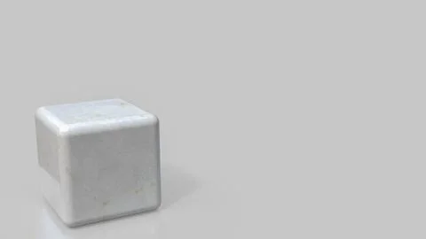The White Marble cube for Abstract Background concept 3d Rendering. Stock Photos
