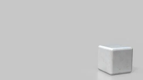 The White Marble cube for Abstract Background concept 3d Rendering. 写真素材