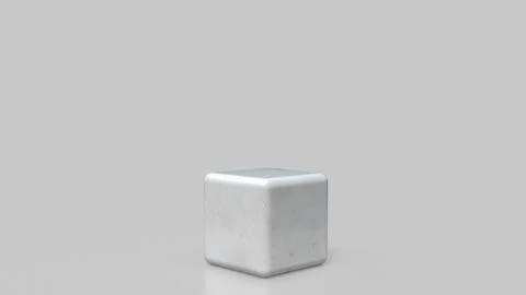 The White Marble cube for Abstract Background concept 3d Rendering. 写真素材