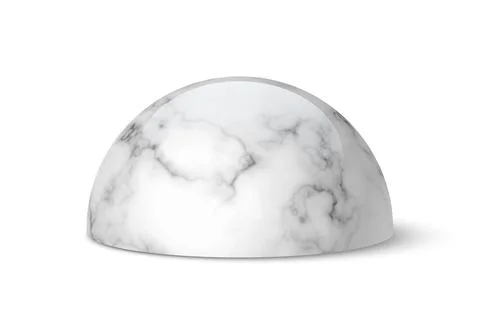 White marble dome, vector stone semi-sphere isolated on white background Stock Illustration