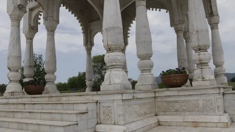 White Marble Monument at Fatima Jinnah Park in Islamabad Stock Footage 86629088