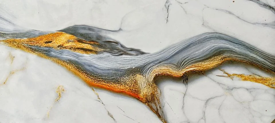 White marble pattern with abstract gold and gray veins 스톡 사진