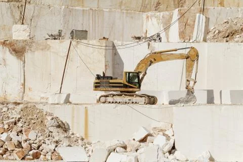 White marble quarry Stock Photos
