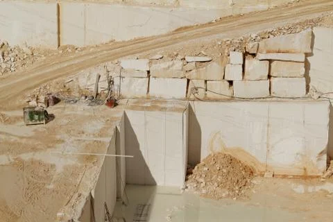 White marble quarry Stock Photos