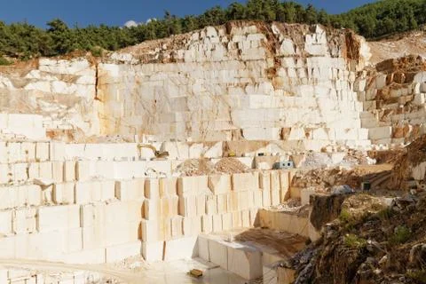 White marble quarry Stock Photos