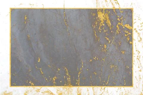 White marble rectangle outside and gray marble rectangle inside with minera.. Foto stock