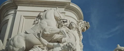 White marble stone sculptures Stock Footage 151354535