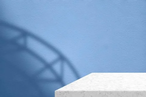 White Marble Table Corner with Light Beam. Stock Photos