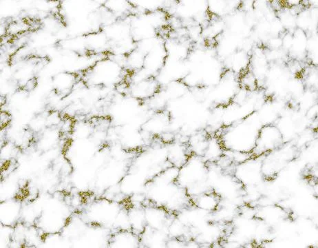 White marble texture with gold pattern. Stock Illustration