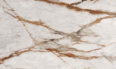 White Marble Texture with Rust and Grey Veining Foto stock