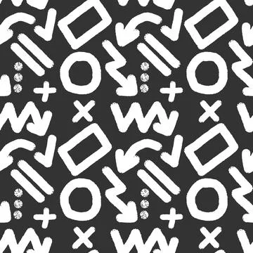 White marker elements seamless patern. Set of highlighter simbols, shapes and Stockillustratie