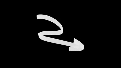 White marker pen animated directional arrow brush stroke Stock Footage 258234955
