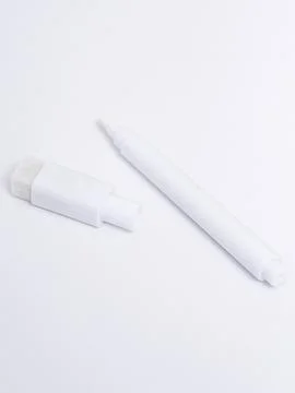 White marker pens on white background Stock Photos