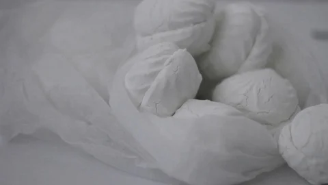 White marshmallow on a white background Stockbeeldmateriaal 126837504