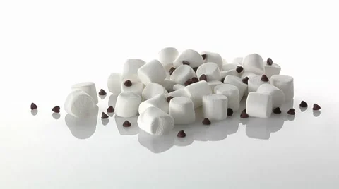 White marshmallows and chocolate chips Stock Footage 8574748