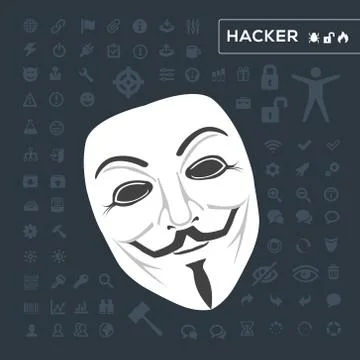 White mask anonymous Stock Illustration