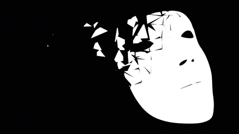 White mask on black background. Stock Footage 233673198
