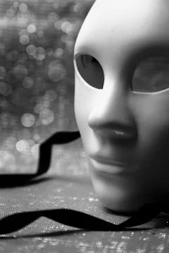 White mask with glittering background Stock Photos