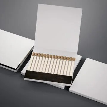 White matchboxes. 3d rendering Stock-Illustration