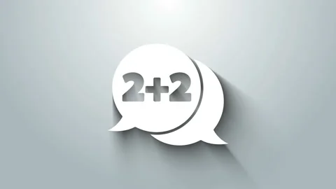 White Math system of equation solution on speech bubble icon isolated on grey Stock Footage 145862131