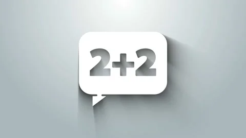 White Math system of equation solution on speech bubble icon isolated on grey Stock Footage 145862619