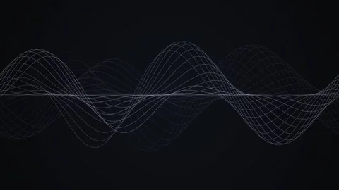 White mathematical sine waves flow in a seamless loop Stock Footage 341859507