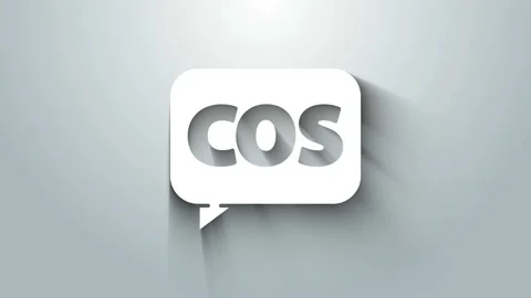 White Mathematics function cosine icon isolated on grey background. 4K Video Stock Footage 145862118