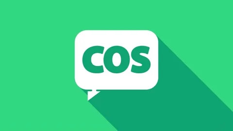 White Mathematics function cosine icon isolated on green background. 4K Video 스톡 동영상 147150936