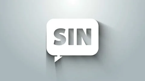 White Mathematics function sine icon isolated on grey background. 4K Video Stock Footage 145862316