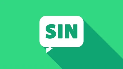 White Mathematics function sine icon isolated on green background. 4K Video Stock Footage 147151016