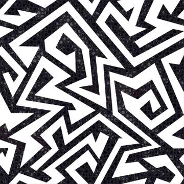 White maze seamless pattern with grunge effect Stock Illustration