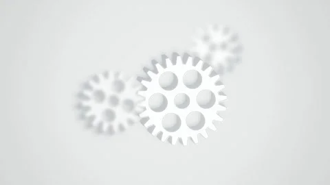 White mechanical gear rotating seamless loop motion background Stock Footage 345601212