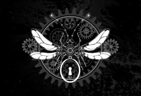 White mechanical insect Stock Illustration